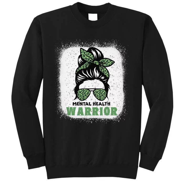 Mental Health Warrior Messy Bun Mental Health Awareness Sweatshirt