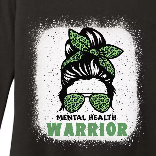 Mental Health Warrior Messy Bun Mental Health Awareness Womens CVC Long Sleeve Shirt