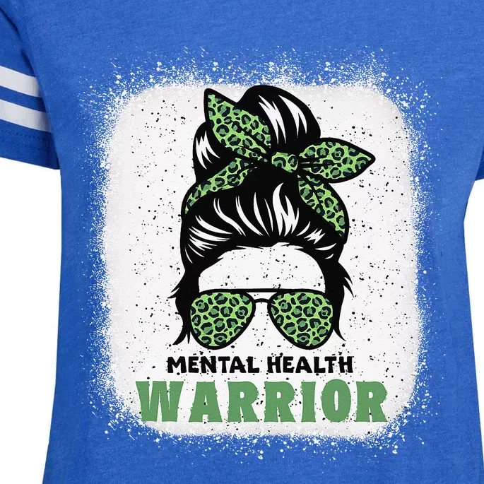 Mental Health Warrior Messy Bun Mental Health Awareness Enza Ladies Jersey Football T-Shirt