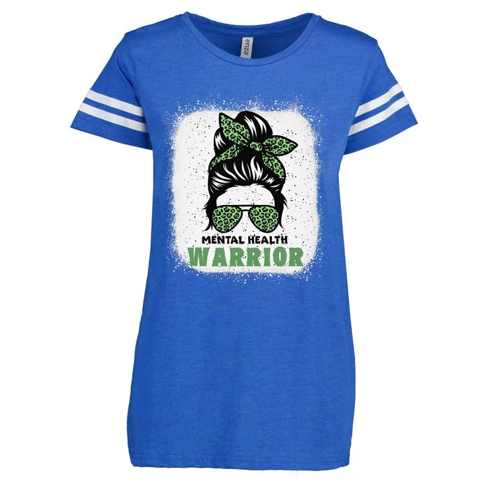 Mental Health Warrior Messy Bun Mental Health Awareness Enza Ladies Jersey Football T-Shirt