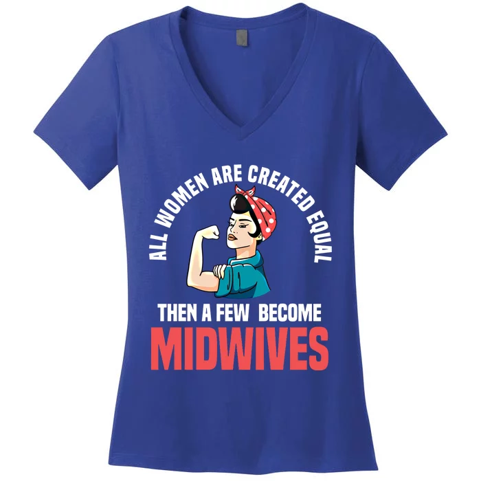 Midwife Healthcare Worker Birth Obstetrician Cute Gift Women's V-Neck T-Shirt