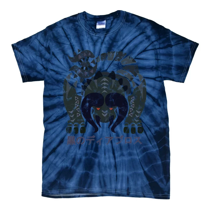 Monster Hunter World Black Diablos Kanji Icon Tie-Dye T-Shirt