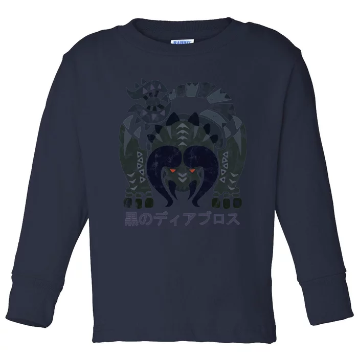 Monster Hunter World Black Diablos Kanji Icon Toddler Long Sleeve Shirt