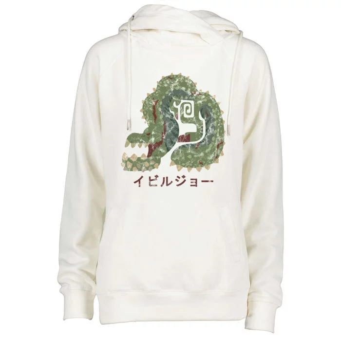 Monster Hunter World Deviljho Kanji Icon Womens Funnel Neck Pullover Hood