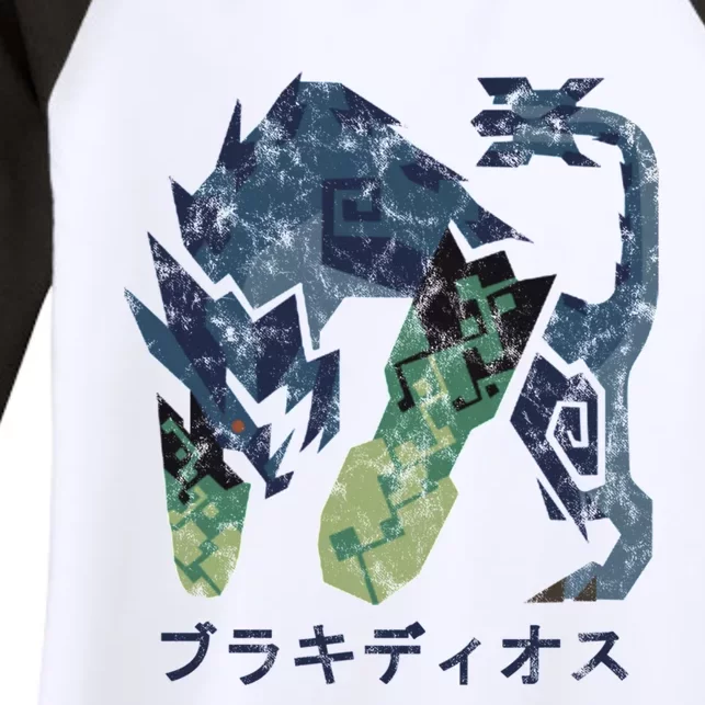 Monster Hunter World Iceborne Brachydios Kanji Icon Women's Tri-Blend 3/4-Sleeve Raglan Shirt