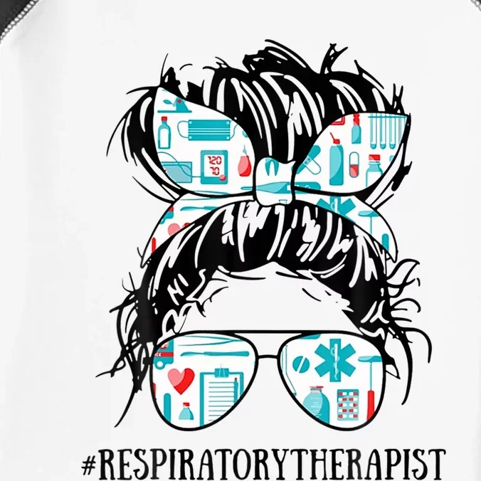 Messy Hair Woman Bun Respiratory Therapist Infant Baby Jersey Bodysuit