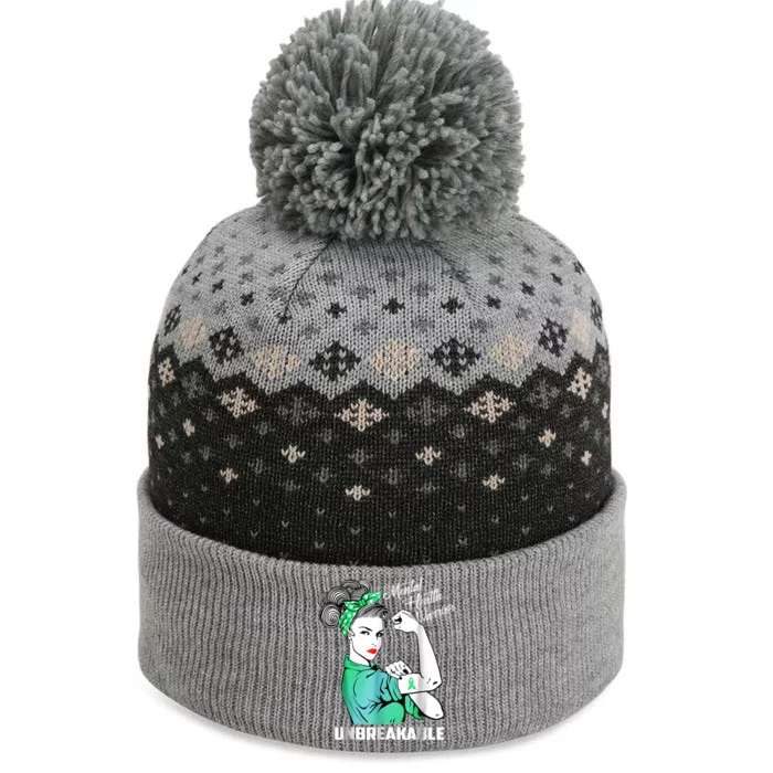 Mental Health Warrior Unbreakable Gift Awareness Month Gift The Baniff Cuffed Pom Beanie