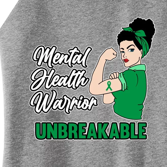 Mental Health Warrior Unbreakable Awareness Green Graphic Gift Women’s Perfect Tri Rocker Tank