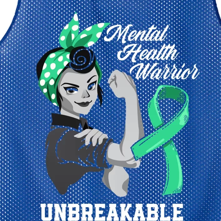 Mental Health Warrior Unbreakable Tal Health Awareness Meaningful Gift Mesh Reversible Basketball Jersey Tank