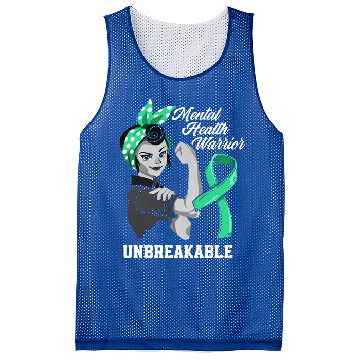 Mental Health Warrior Unbreakable Tal Health Awareness Meaningful Gift Mesh Reversible Basketball Jersey Tank