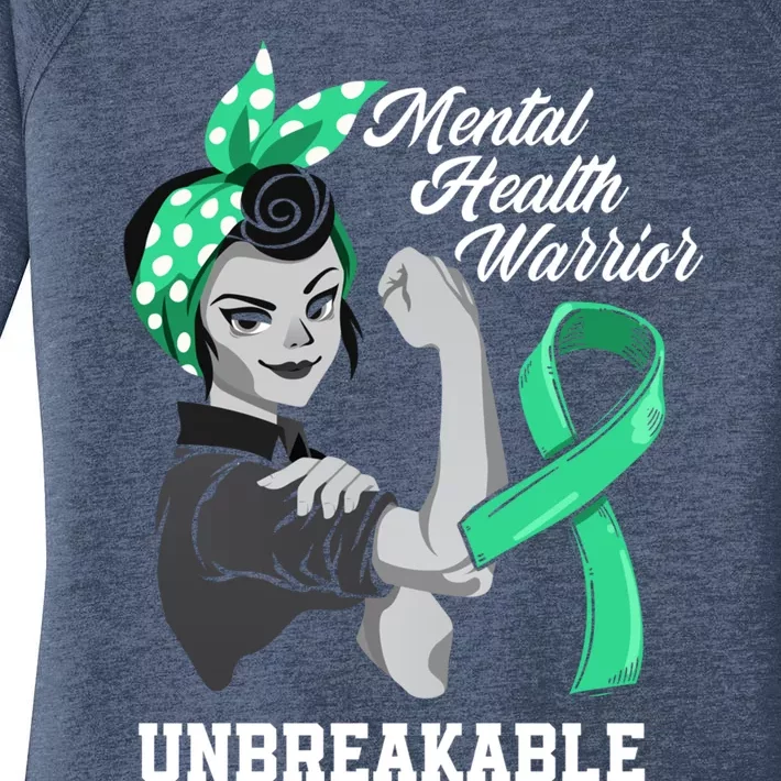 Mental Health Warrior Unbreakable Tal Health Awareness Meaningful Gift Women's Perfect Tri Tunic Long Sleeve Shirt