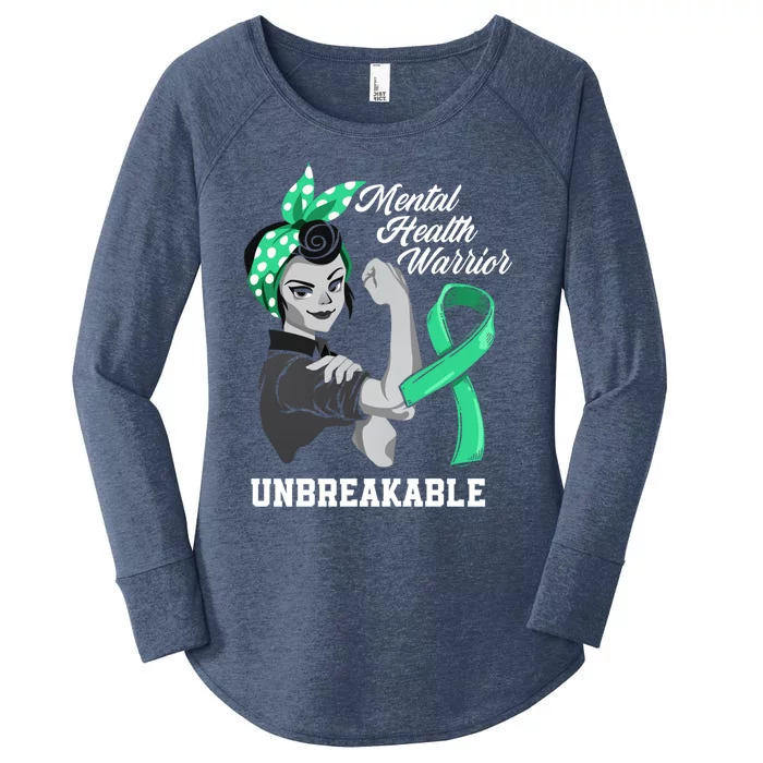 Mental Health Warrior Unbreakable Tal Health Awareness Meaningful Gift Women's Perfect Tri Tunic Long Sleeve Shirt