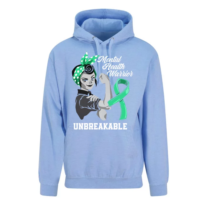 Mental Health Warrior Unbreakable Tal Health Awareness Meaningful Gift Unisex Surf Hoodie