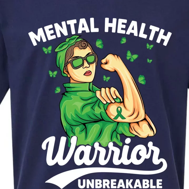 Mental Health Warrior Unbreakable Survivors Of Tal Health Gift Sueded Cloud Jersey T-Shirt