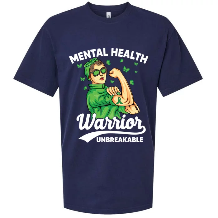 Mental Health Warrior Unbreakable Survivors Of Tal Health Gift Sueded Cloud Jersey T-Shirt