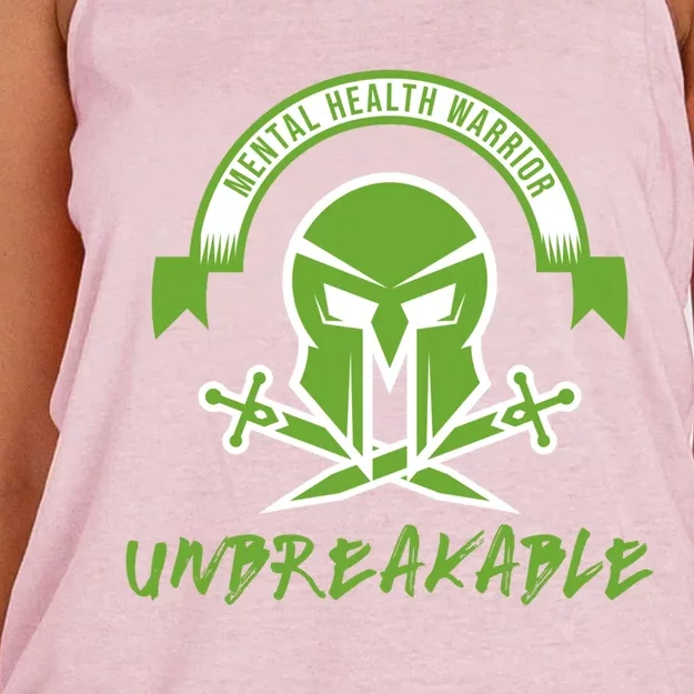 Mental Health Warrior Unbreakable Gift Women's Knotted Racerback Tank