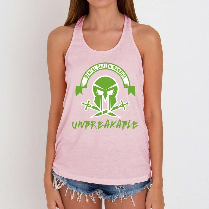 Mental Health Warrior Unbreakable Gift Women's Knotted Racerback Tank