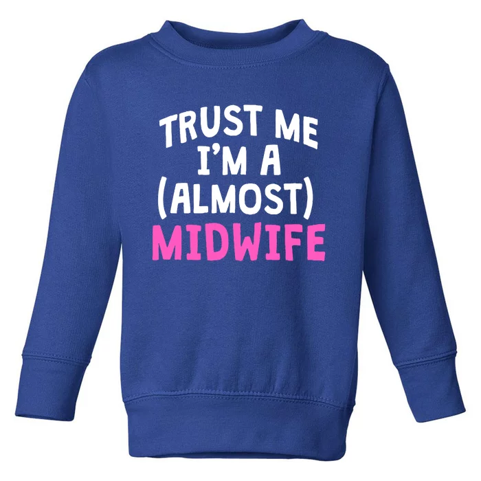 Midwife Healthcare Worker Labour Almost Obstetrician Cute Gift Toddler Sweatshirt