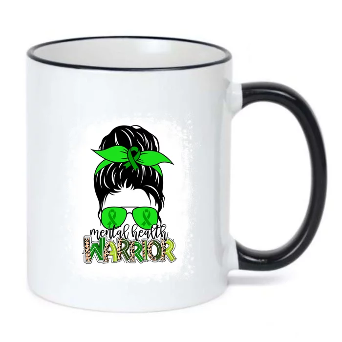 Mental Health Warrior Messy Bun Tal Health Awareness Gift Black Color Changing Mug