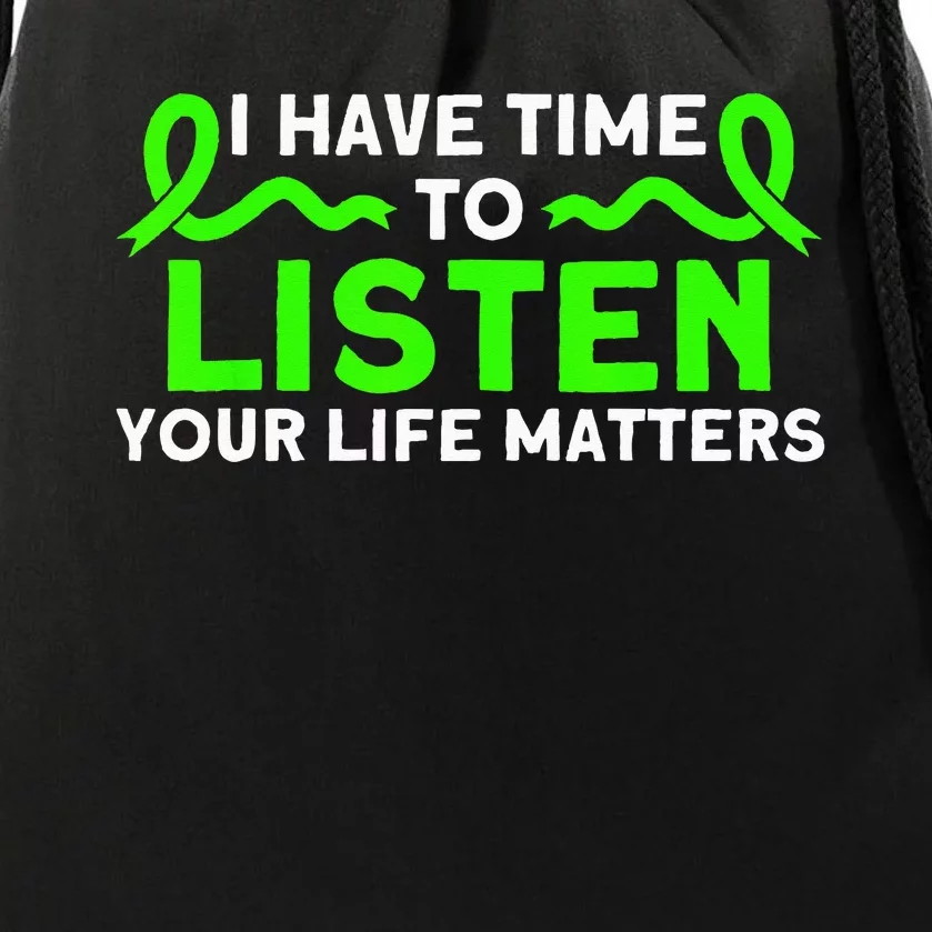 Mental Health Your Life Matters Mental Health Awareness Drawstring Bag