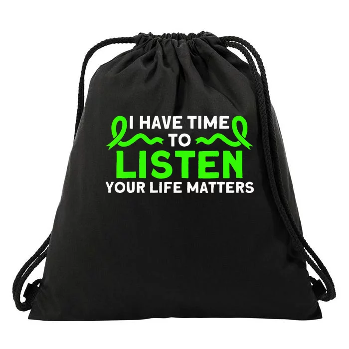 Mental Health Your Life Matters Mental Health Awareness Drawstring Bag