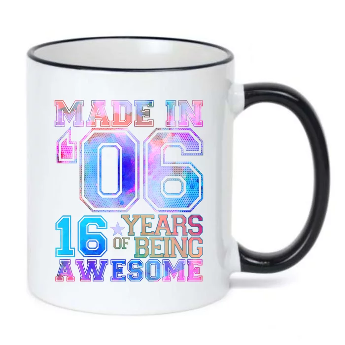 Made In 06 2006 16 Years Of Being Awesome Sweet Sixteen Birthday Black Color Changing Mug