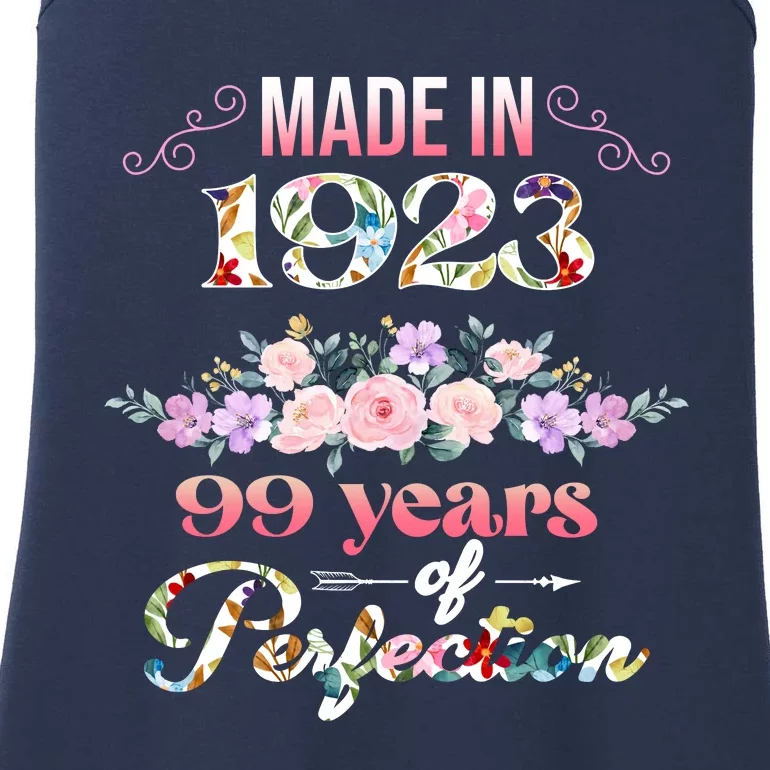 Made In 1923 Floral 99th Birthday Gift Ladies Essential Tank