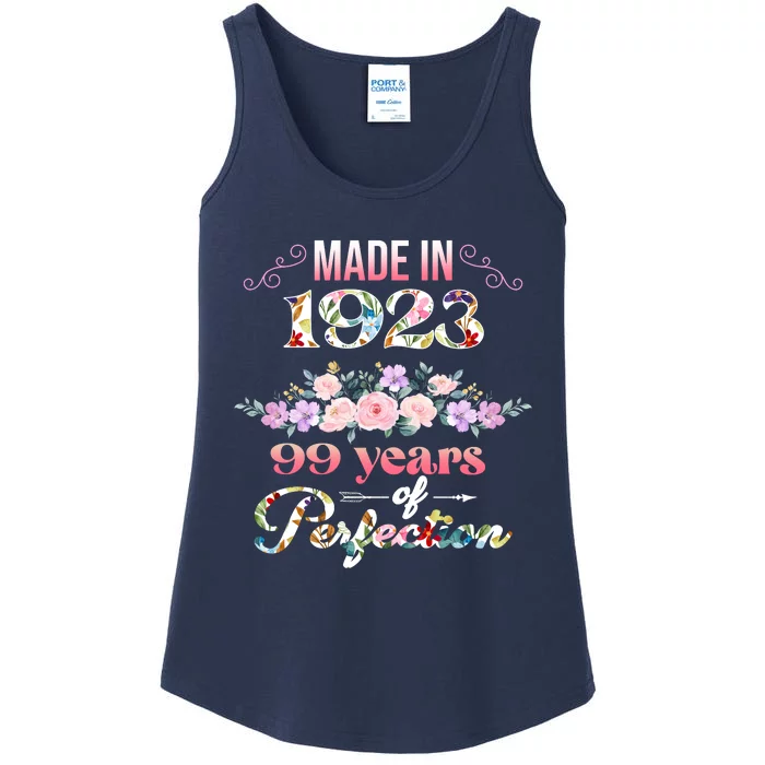 Made In 1923 Floral 99th Birthday Gift Ladies Essential Tank