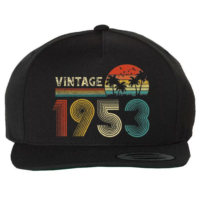 Made In 1953 70 Years Old Vintage 70th Birthday Gifts Wool Snapback Cap