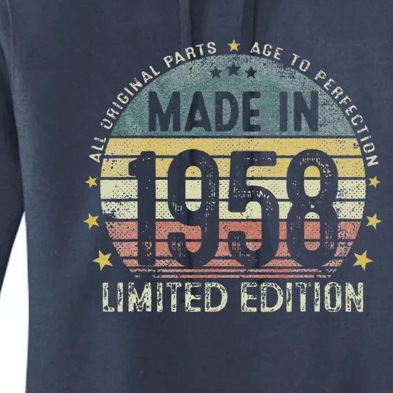 Made In 1958 65 Years Old 65th Birthday Gifts For Cute Women's Pullover Hoodie