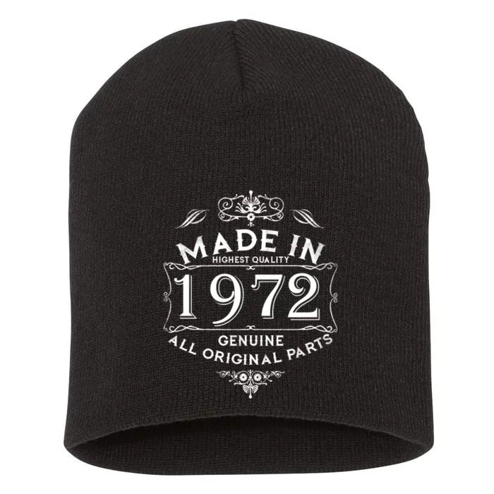 Made In 1972 Aged To Perfection Vintage 50th Birthday Short Acrylic Beanie