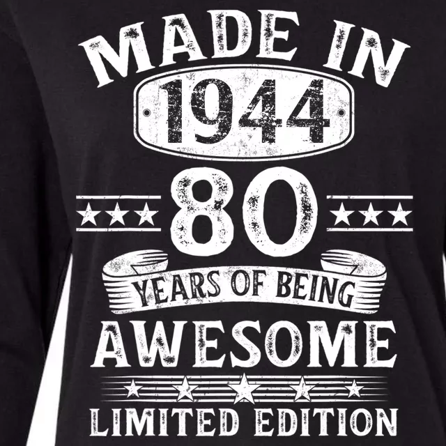 Made In 1944 80 Years Old Gifts 80th Birthday Gift Womens Cotton Relaxed Long Sleeve T-Shirt