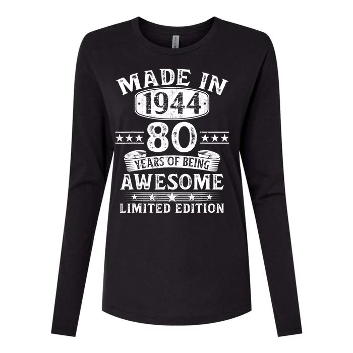 Made In 1944 80 Years Old Gifts 80th Birthday Gift Womens Cotton Relaxed Long Sleeve T-Shirt