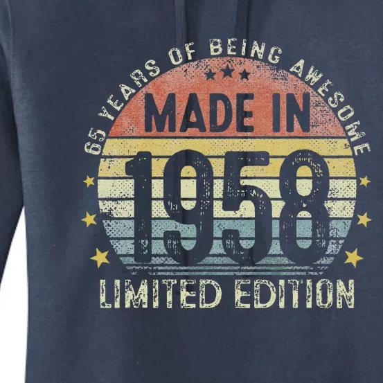 Made In 1958 65 Years Old 65th Birthday Gifts For Love Women's Pullover Hoodie