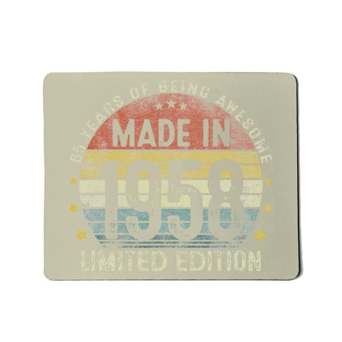 Made In 1958 65 Years Old 65th Birthday Gifts For Love Mousepad