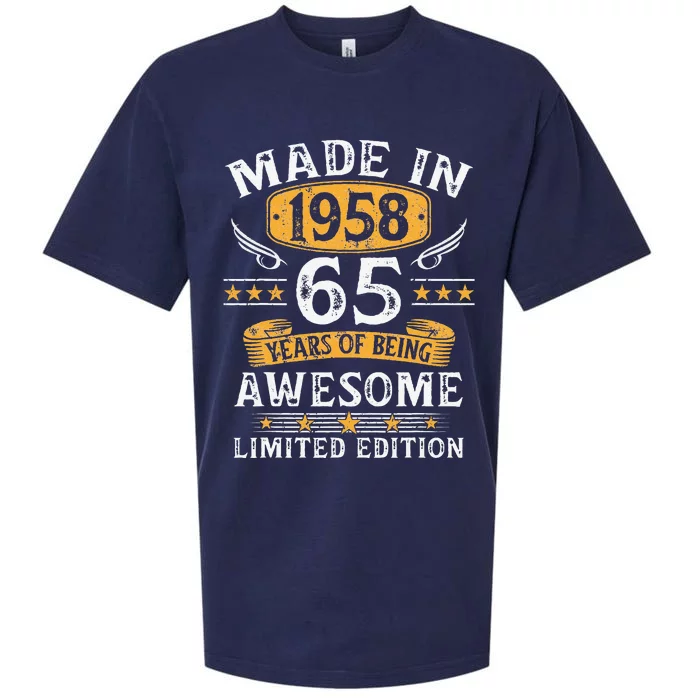 Made In 1958 65 Years Old Gifts 65th Birthday Gift For Cute Sueded Cloud Jersey T-Shirt