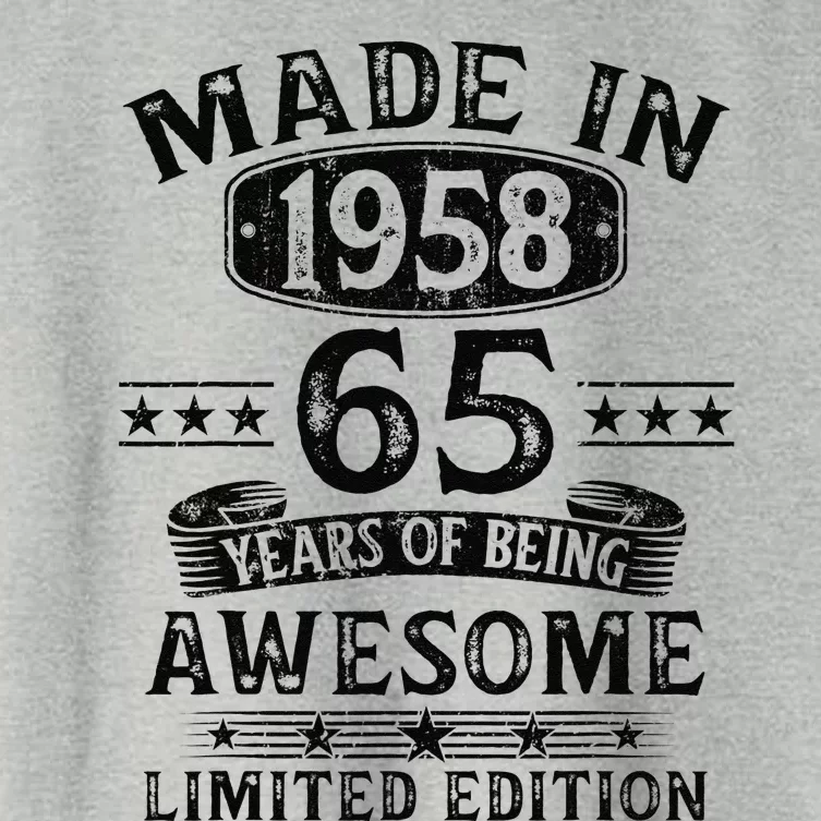 Made In 1958 65 Years Old Gifts 65th Birthday Gift For Women's Crop Top Tee