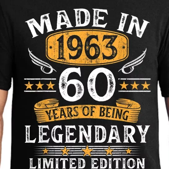 Made In 1963 Limited Edition 60 Year Old 60th Birthday Gifts Pajama Set