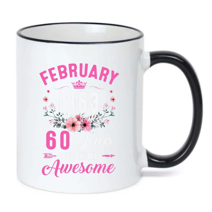 Made In 1963 60 Years Old February 60Th Birthday Women Black Color Changing Mug