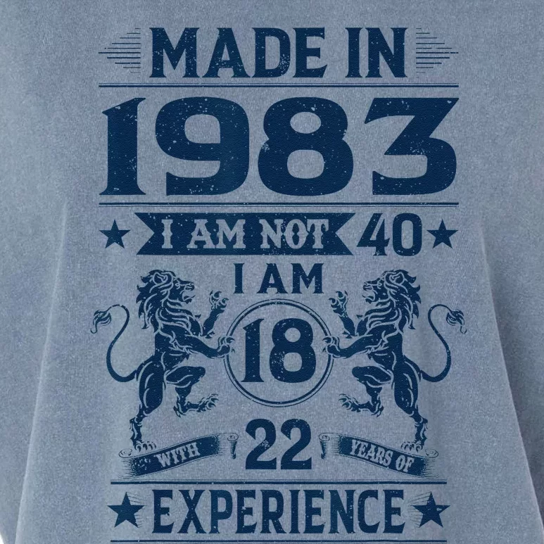 Made In 1983 Im Not 40 Im 18 With 22 Years Old Birthday Garment-Dyed Women's Muscle Tee