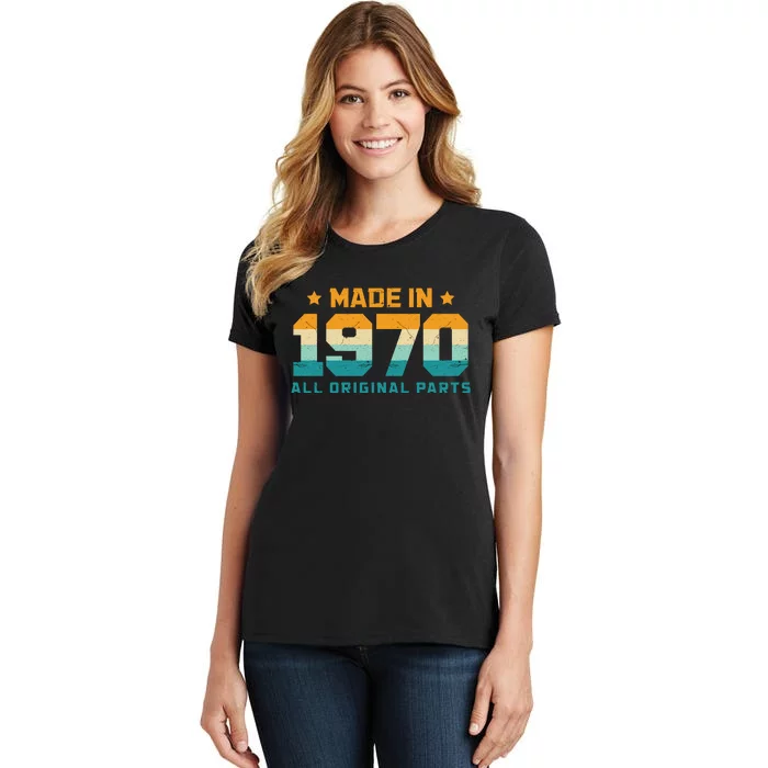 Made In 1970 All Original Parts Birth Year Typography Women's T-Shirt