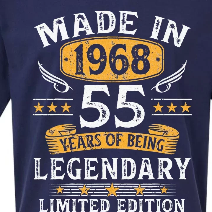 Made In 1968 Limited Edition 55 Year Old 55th Birthday Gifts Sueded Cloud Jersey T-Shirt