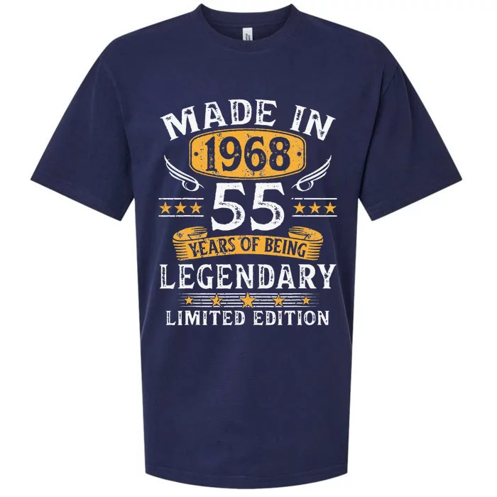 Made In 1968 Limited Edition 55 Year Old 55th Birthday Gifts Sueded Cloud Jersey T-Shirt