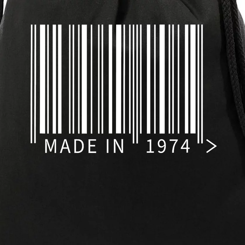 Made In 1974 Funny Barcode Design For Retail Lovers Drawstring Bag