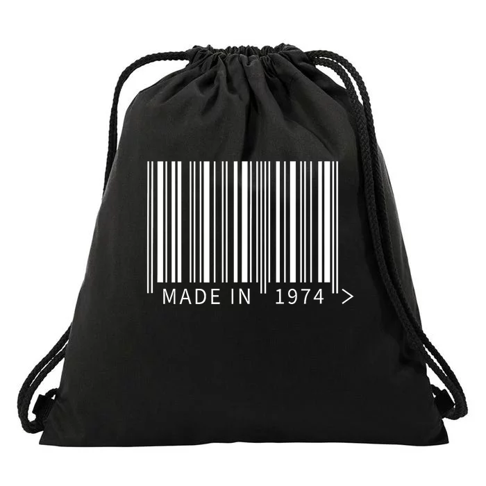 Made In 1974 Funny Barcode Design For Retail Lovers Drawstring Bag