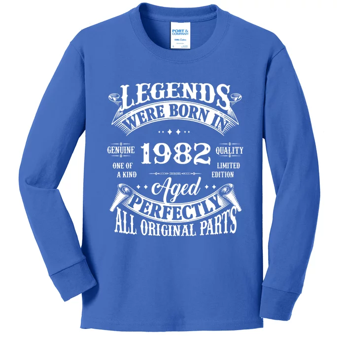 Made In 1982 40 Years Old Vintage 40rd Birthday Gifts Kids Long Sleeve Shirt