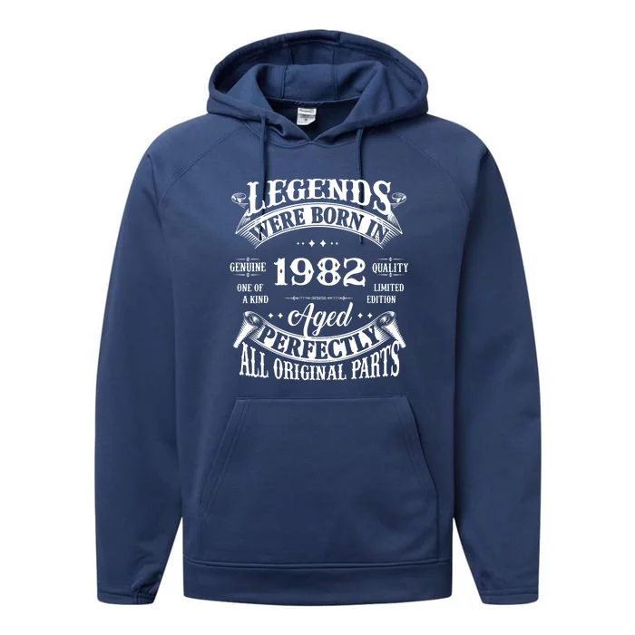 Made In 1982 40 Years Old Vintage 40rd Birthday Gifts Performance Fleece Hoodie