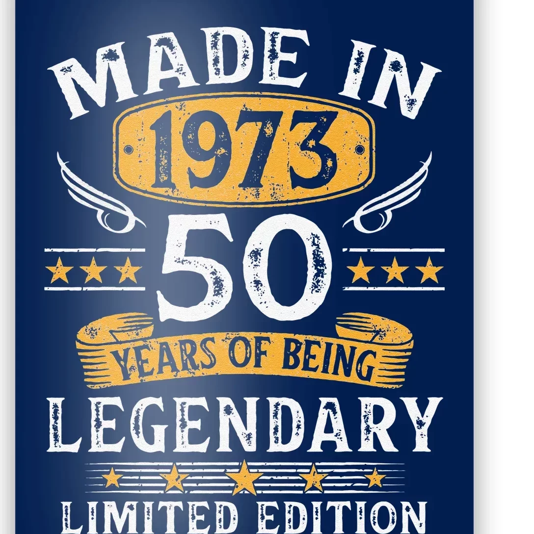 Made In 1973 Limited Edition 50 Year Old 50th Birthday Gifts Poster