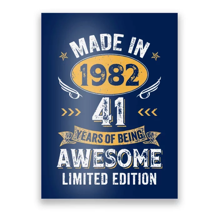 Made In 1982 41 Years Old 41Th Birthday For Women Poster