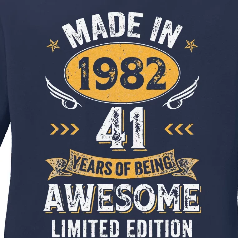 Made In 1982 41 Years Old 41Th Birthday For Women Ladies Long Sleeve Shirt